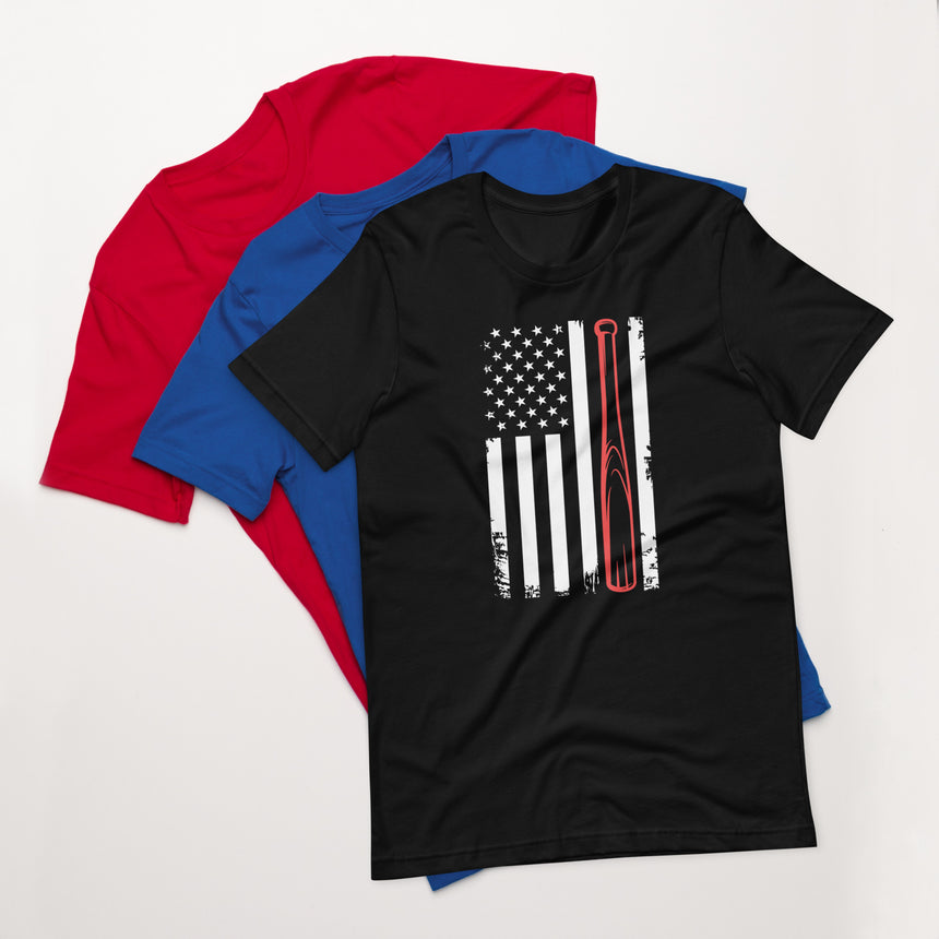 Unisex Baseball American Flag Shirt