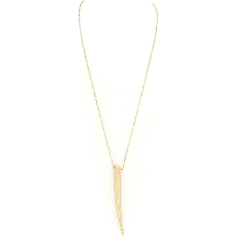 Worn Gold Horn Pendant Necklace - Arlo and Arrows
