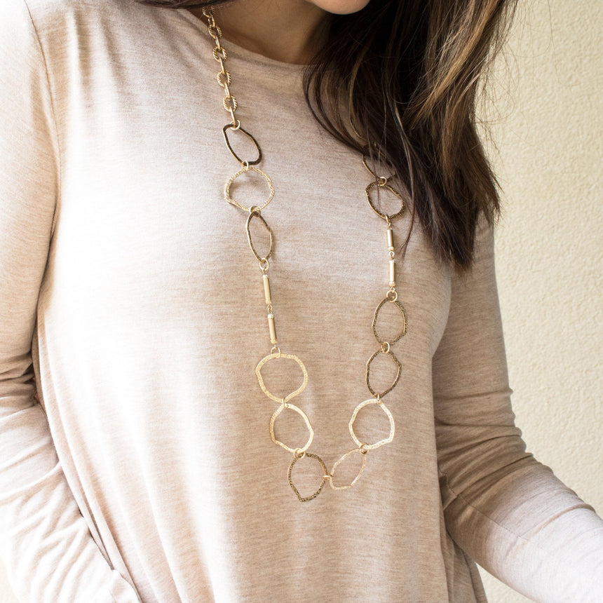 'Erika' Gold Organic Link Necklace - Arlo and Arrows