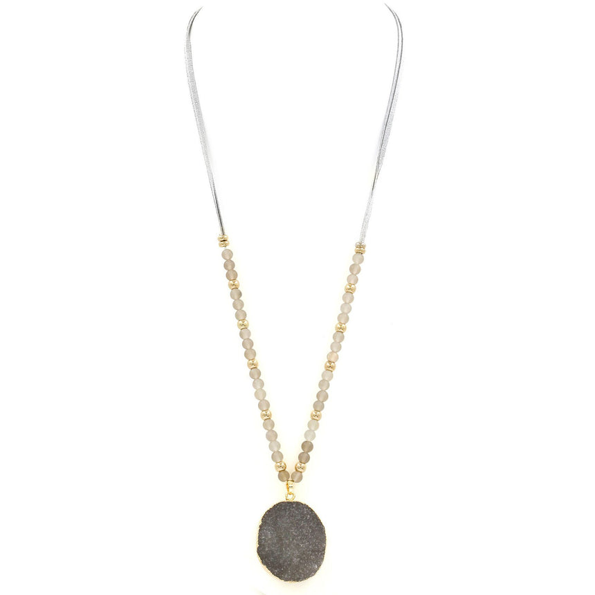 'The Circle Game' Druzy Stone Necklace - Arlo and Arrows