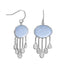 Rhodium Plated Chalcedony And White Quartz Drop Earring