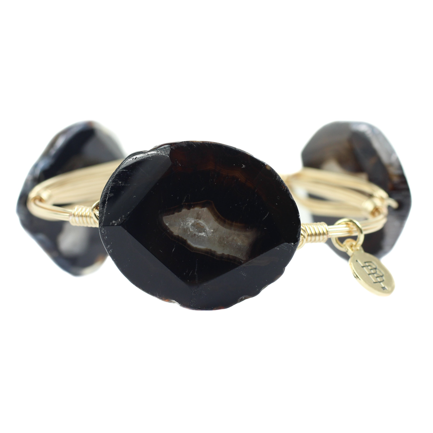Black And Brown Stone Bracelet - Arlo And Arrows