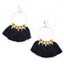 Black And Gold Tassel Earrings