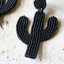 Black Cactus Earrings Close Up - Arlo And Arrows