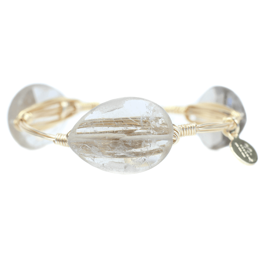 Clear Natural Stone Bangle Bracelet - Arlo And Arrows