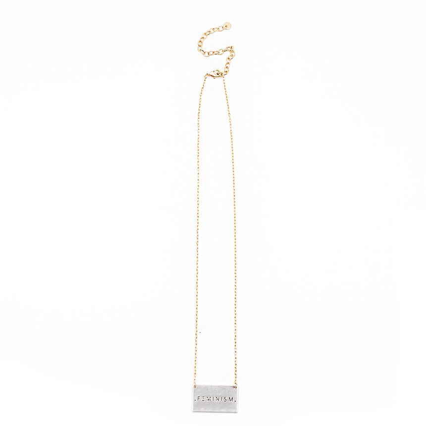'Feminism' Mantra Pendant Necklace - Arlo and Arrows