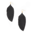 Black Fabric Feather Earrings 
