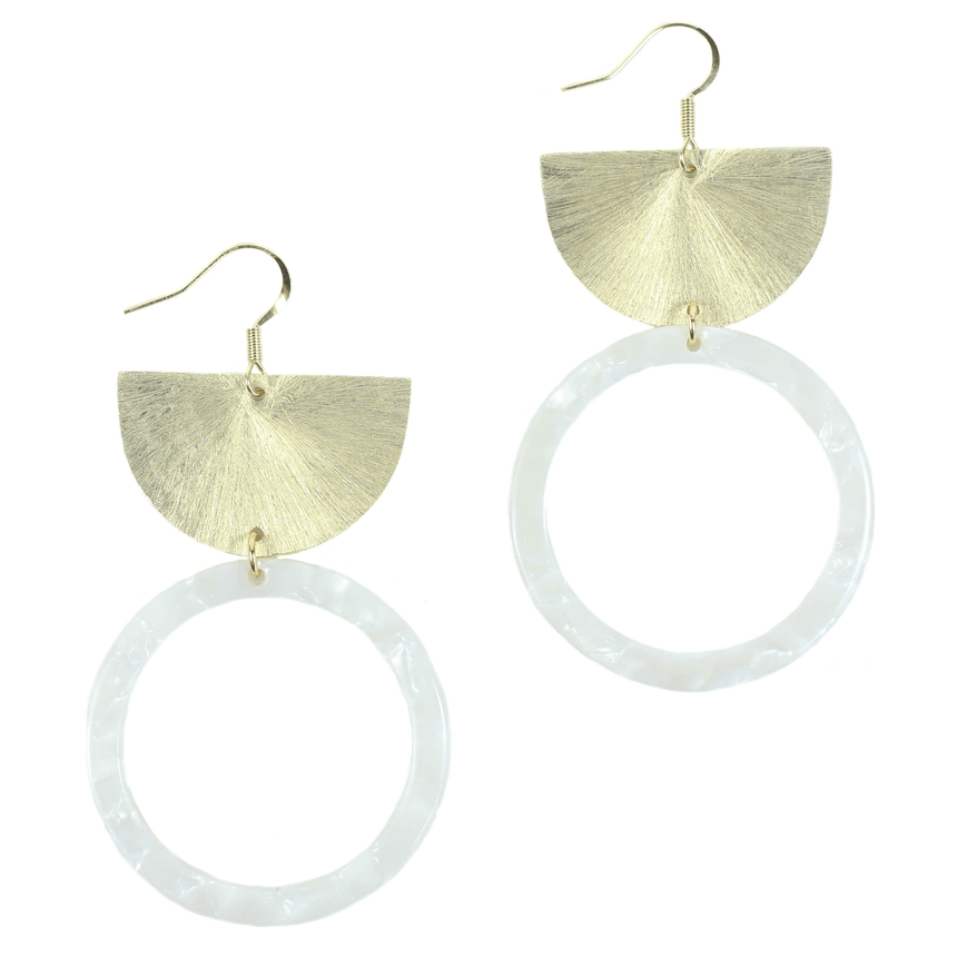Gold Acrylic Crescent Earrings