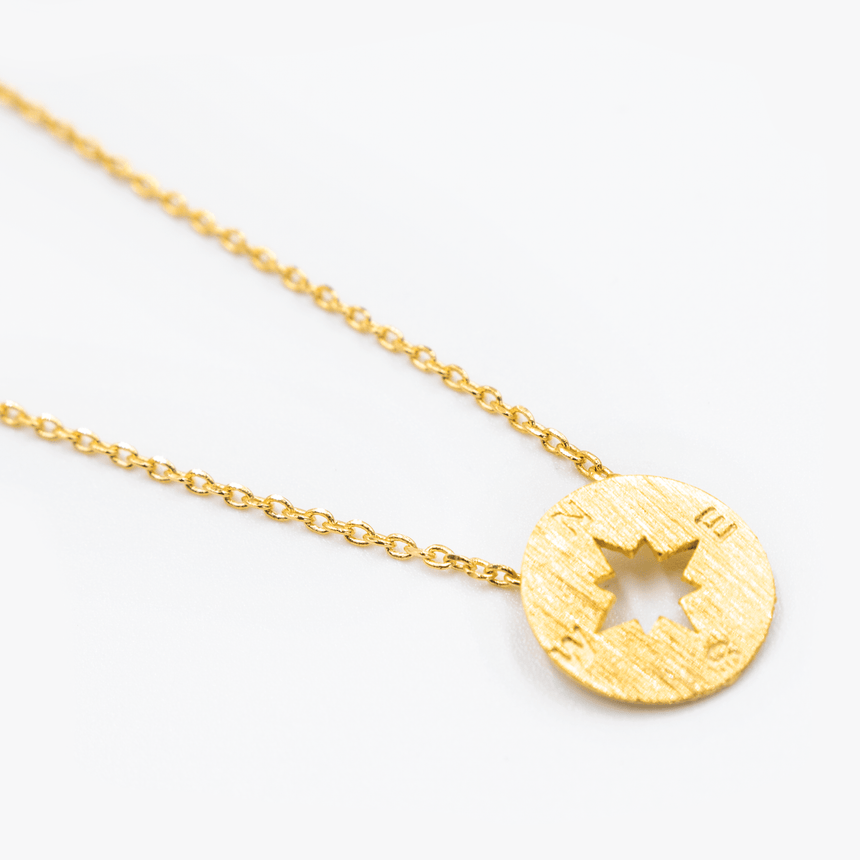Gold Metal Compass Pendant Necklace - Arlo and Arrows