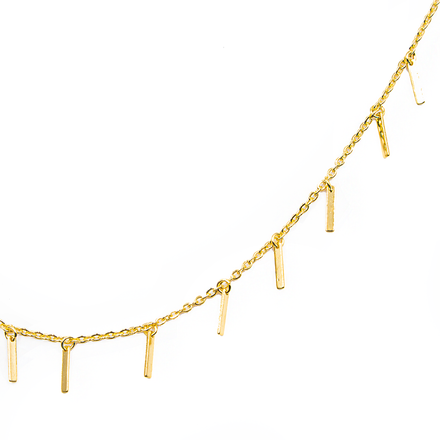 Delicate Bar Pendant Fashion Necklace In Gold