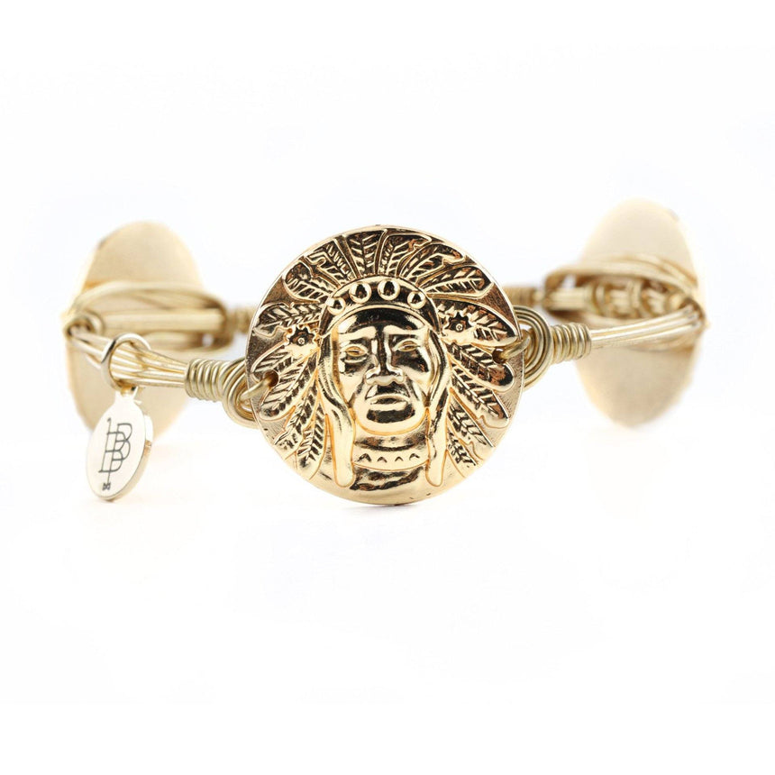 Gold Indianhead Bangle Bracelet - Arlo and Arrows