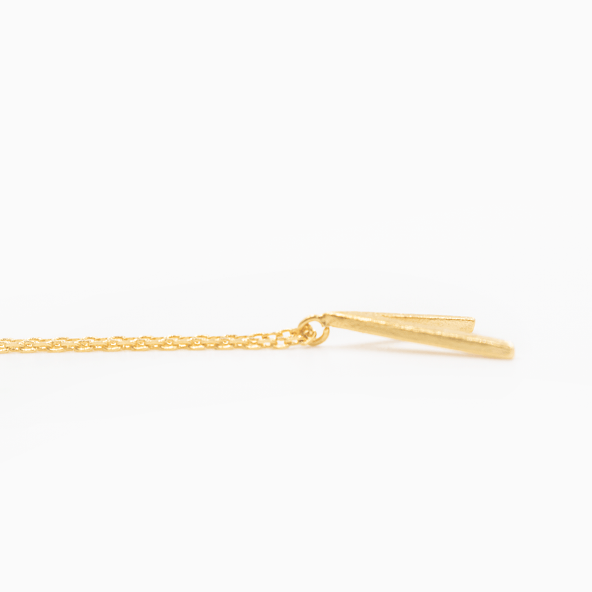 Inverted V Gold Metal Pendant Necklace - Arlo and Arrows