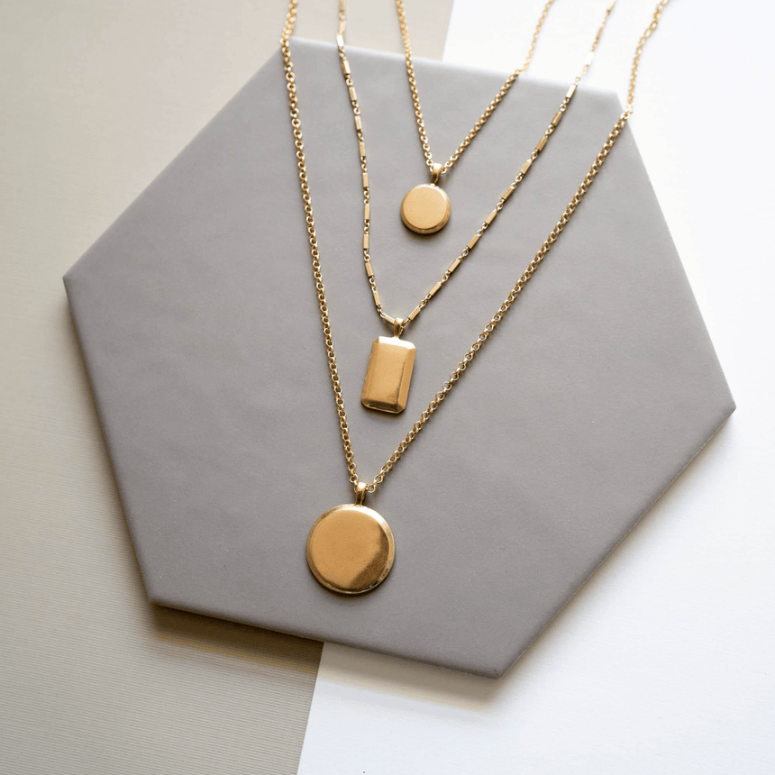 Layered Gold Charm Necklace