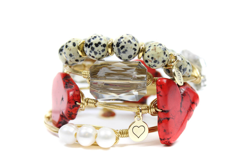 Heart Collection Red Bangle Bracelet - Arlo and Arrows