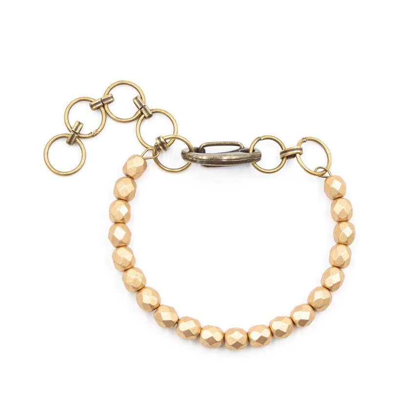 Handmade Adjustable Gold Beaded Bracelet 