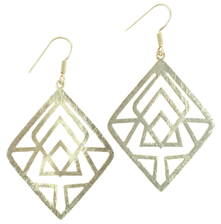 Gold Geometric Earring - Bourbon And Boweties