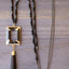 Midnight Black Beaded Necklace With Rectangular Tassel Pendant - Arlo and Arrows