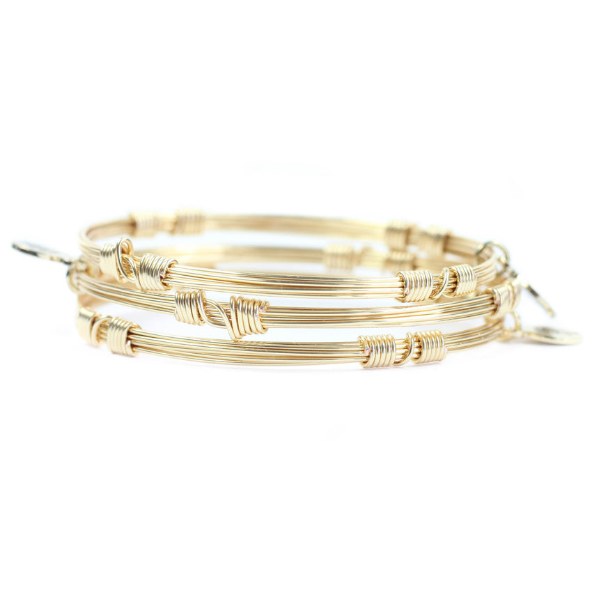 Gold Bangle Stacker Bracelets (Set of 3)