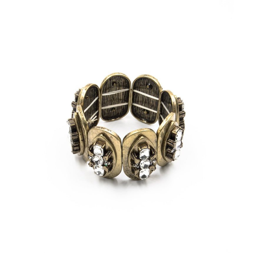 Burnished Gold Rhinestone 'Eros' Stretch Bracelet - Arlo and Arrows