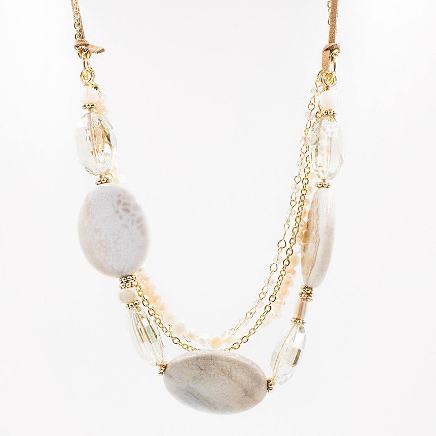 Fresh Water Pearl & Precious Stone Necklace - Arlo and Arrows