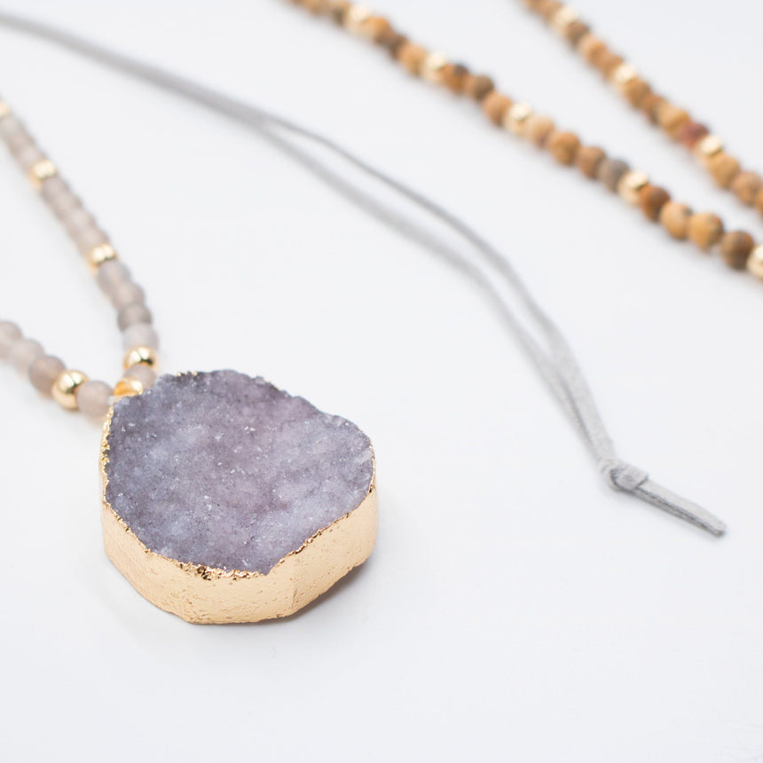 'The Circle Game' Druzy Stone Necklace - Arlo and Arrows