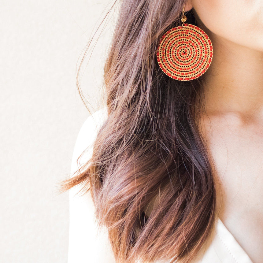 Believe in Magic Earrings in Red and Gold - Arlo and Arrows