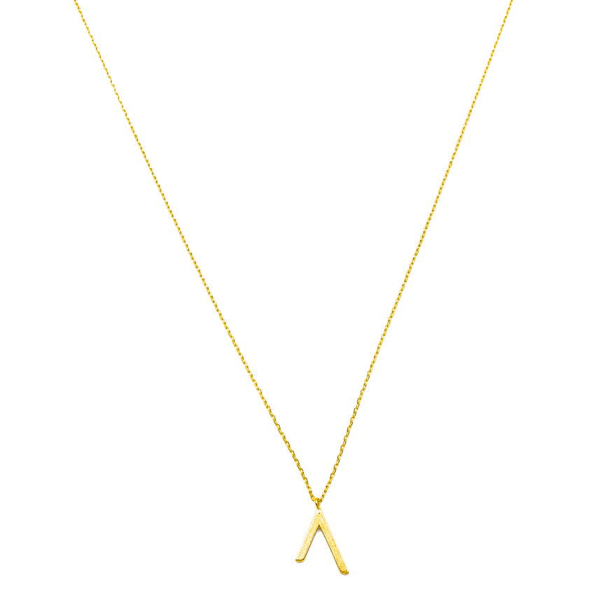 Inverted V Gold Metal Pendant Necklace - Arlo and Arrows
