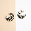 Black Ivory Fabric Crescent Earrings