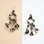Black Ivory Fabric Chandelier Earrings