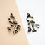 Black Ivory Fabric Chandelier Earrings