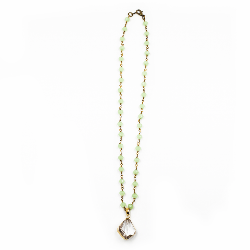 Mint Beaded Pendant Collar Necklace - Arlo and Arrows