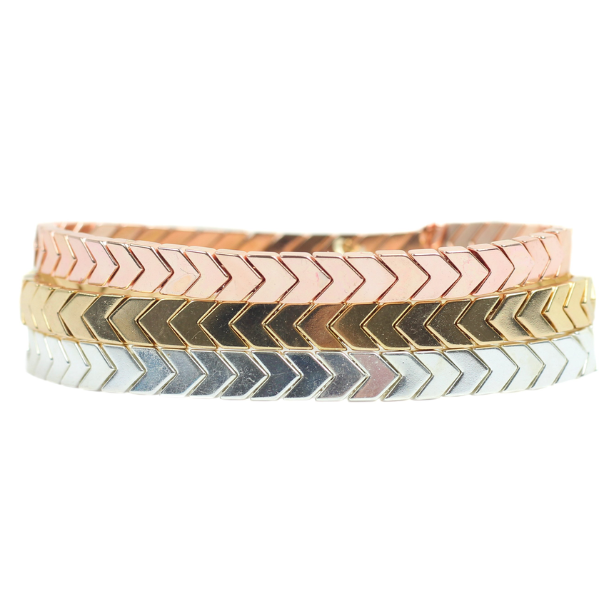 Mixed Metals Stretchy Bracelet Stack