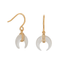 Mother of Pearl and CZ Crescent Gold Plate Earrings - Arlo And Arrows