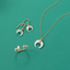 Mother of Pearl and CZ Crescent Gold Plated Jewelry Set - Arlo And Arrows