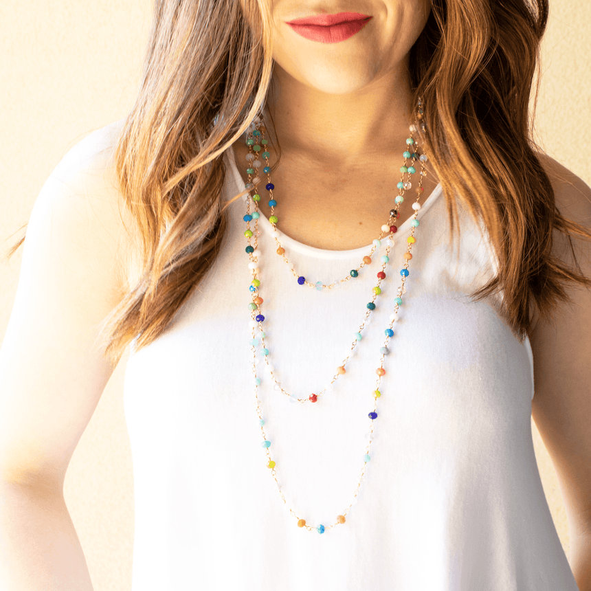 Layered Crystal Bead Necklace - Arlo and Arrows