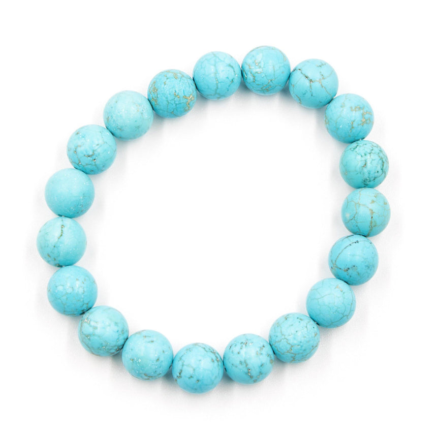 Matte Turquoise Beaded Stretch Bracelet - Arlo and Arrows