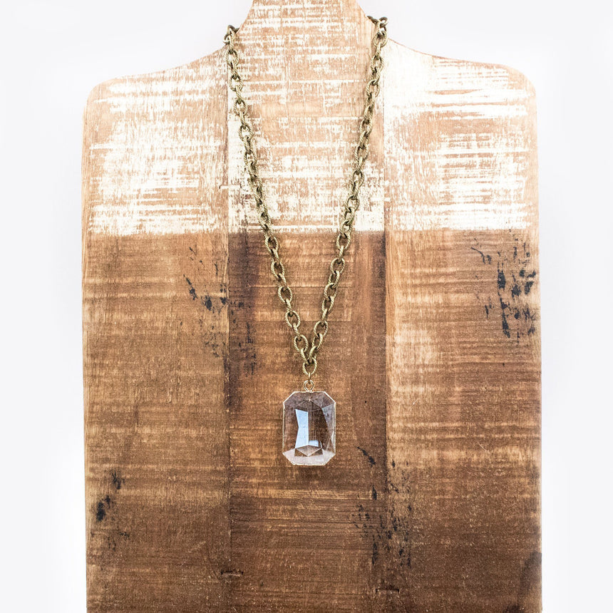 Square Gem Chain Necklace - Arlo and Arrows