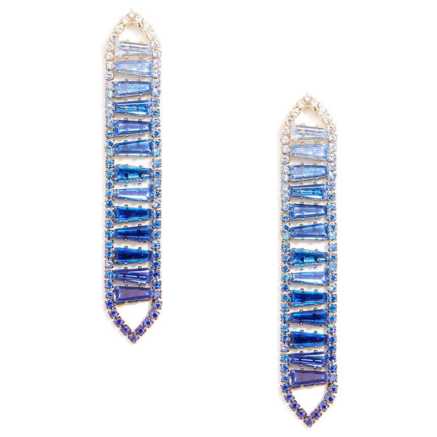 Stacked Gradient Crystal Drop Earring Jewelry
