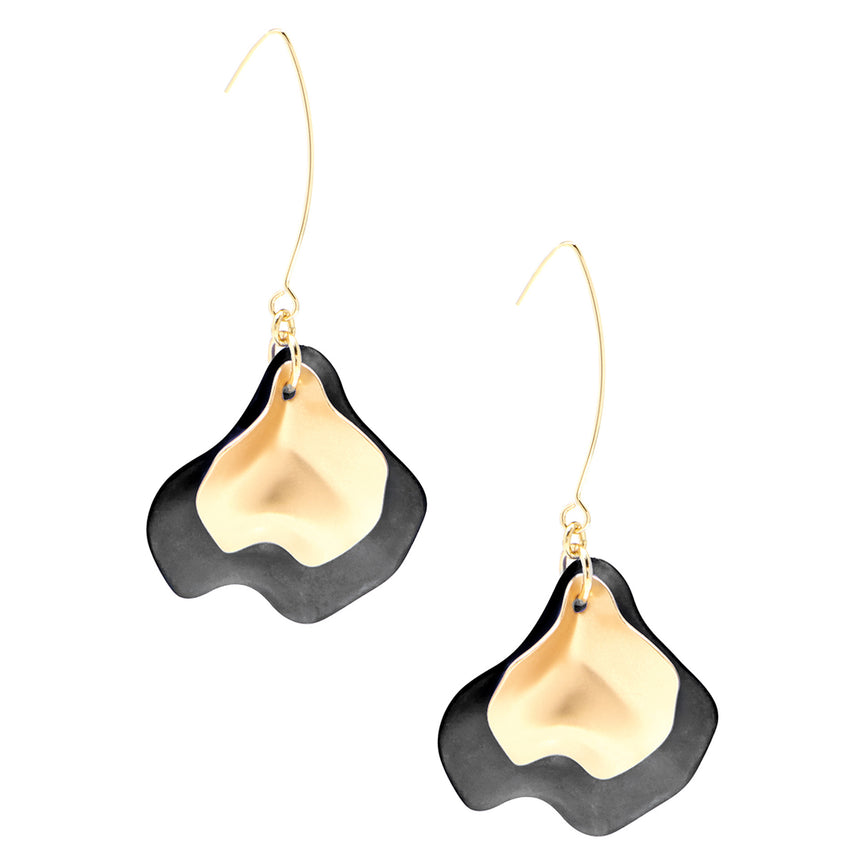 Sheer Layered Petals Gold Pull-Through Earring (2 Colors)