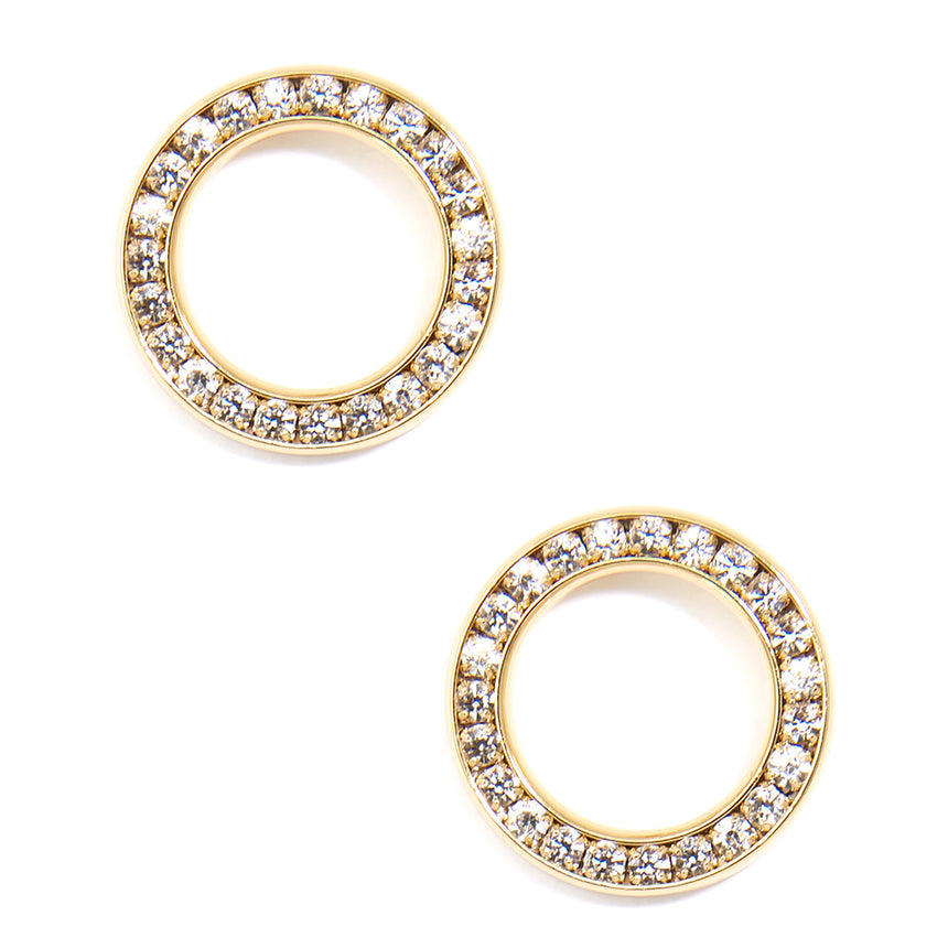 Pave Circle Stud Earring Jewelry