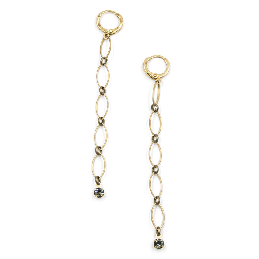 Dainty Drop Earrings with Crystal - Arlo and Arrows