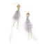 'Dusty' Druzy Feather Earrings - Arlo and Arrows