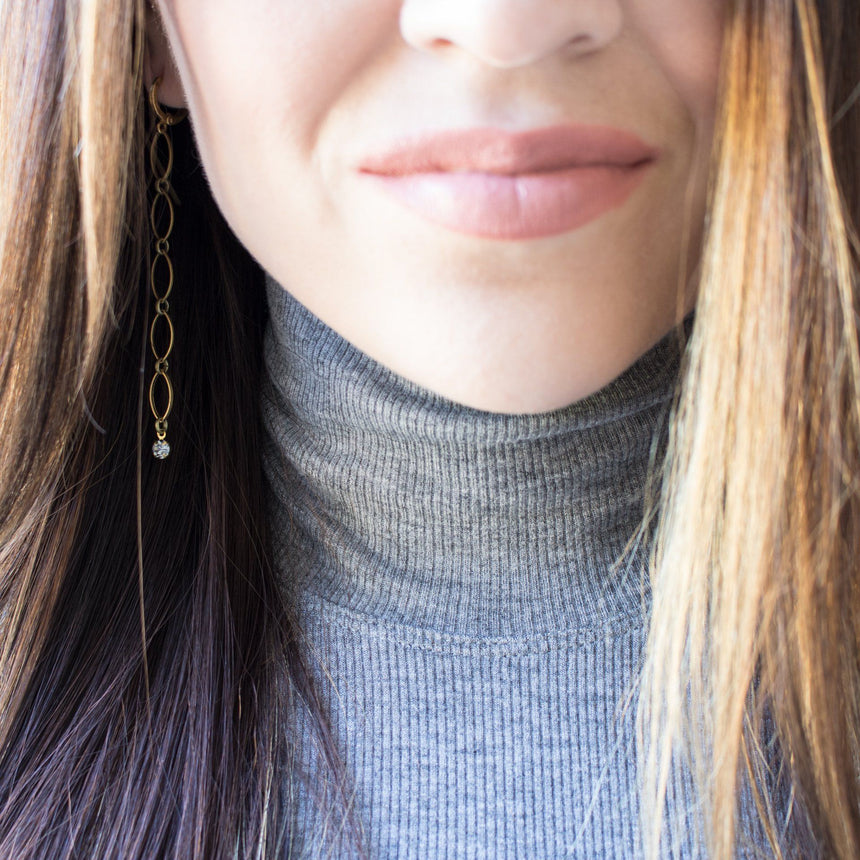 Dainty Drop Earrings with Crystal - Arlo and Arrows
