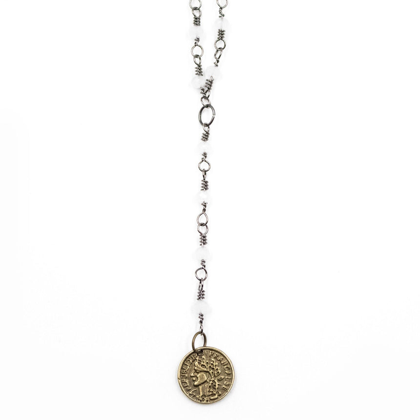 Lariat with Coin in White - Arlo and Arrows